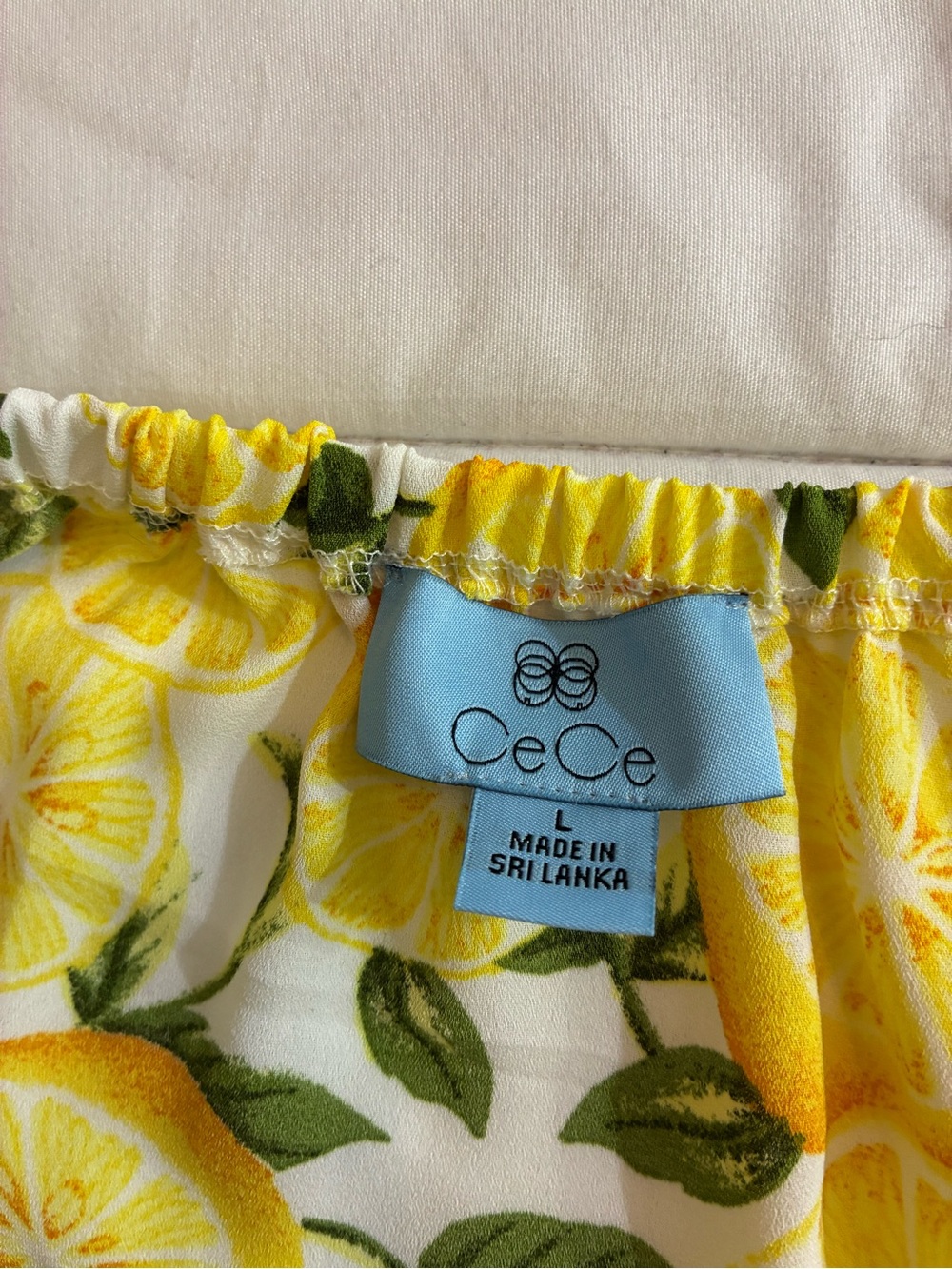 CeCe Yellow Lemon-Print Off-Shoulder Ruffle Blouse - Picture 4 of 4